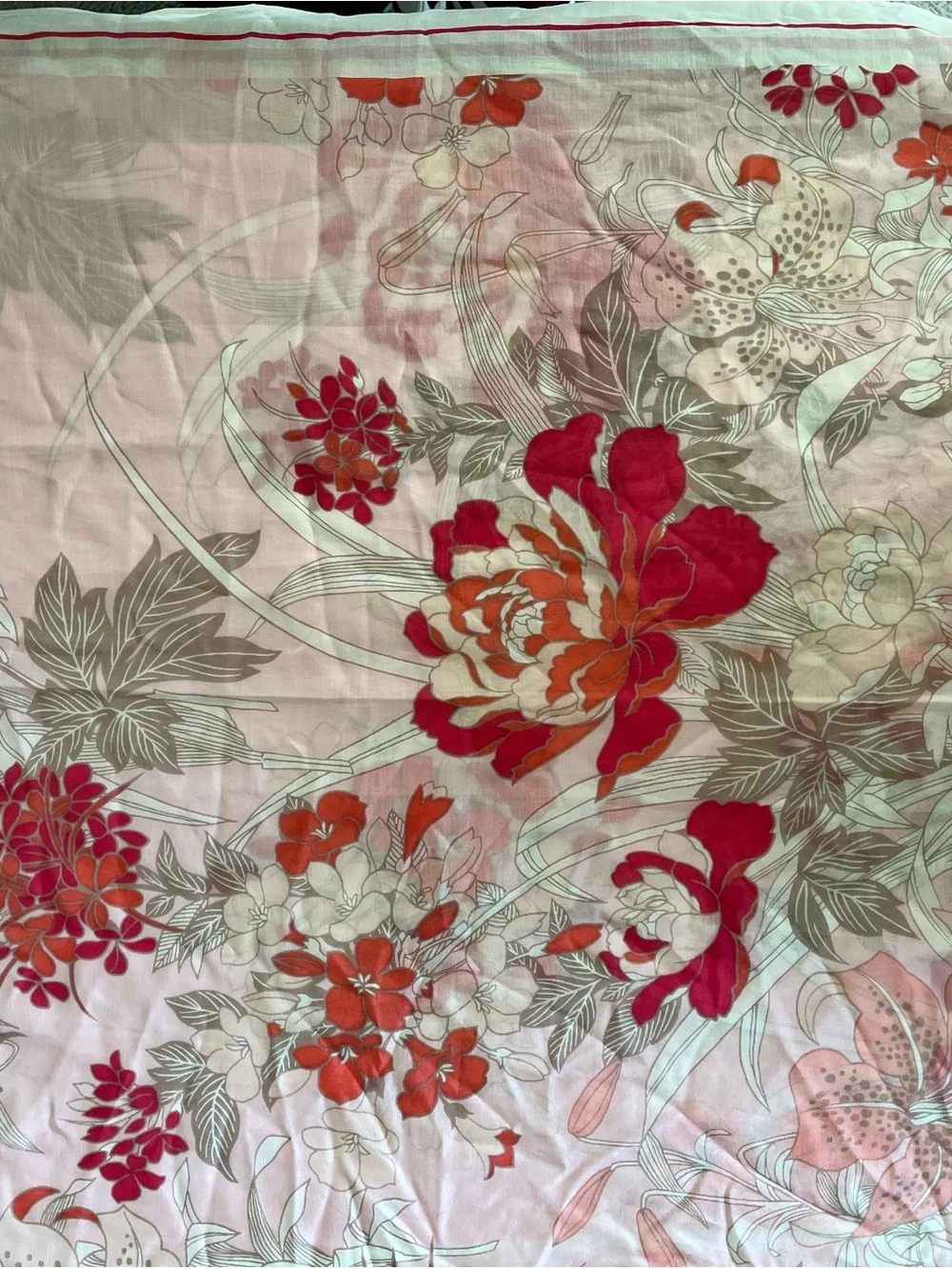 Talbots Pink & Cream Floral Scarf